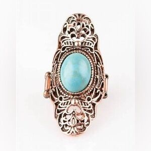 Large Turquoise and Cooper Ring*